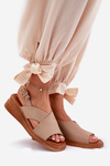 Women's Wedge Sandals Made Of Eco Leather Beige Quilara