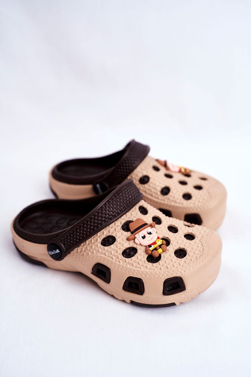 Children's Shoes Slides Crocs Brown Cowboy