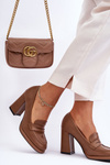 Stylish Heeled Sandals on Stiletto Brown Florence