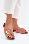 Leather Sandals With Golden Buckle Maciejka 07000-15 Pink