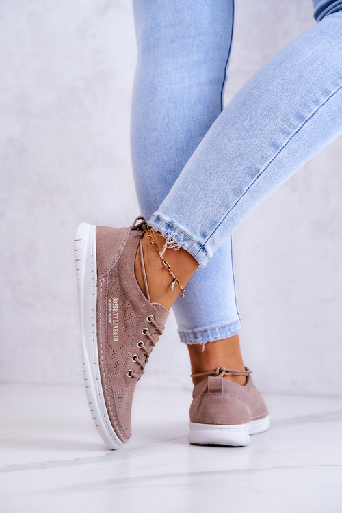 Women's Suede Sneakers Brown Cloesa