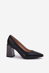 Leather Heels On A Heel Black Gregosa