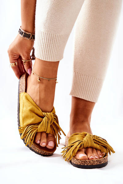Slippers On The Cork Sole Yellow Taryne