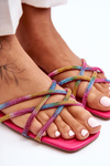 Women's Sandals with Straps and Rhinestones Multicolor Leomi 