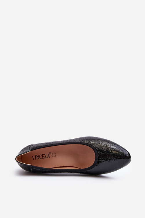 Black Embossed Patent Leather Pumps Cynania