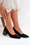 Suede Smooth Heels With Pointed Toes Black Vinceza 66736