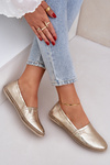 Espadryle Damskie Eleganckie Skóra Naturalna Złote Zazoo 10177