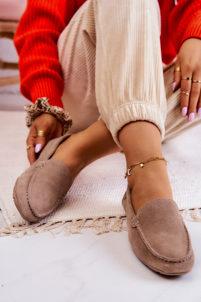 Women's Suede Loafers Big Star JJ274658 Cappuccino