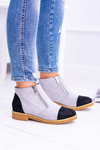 Lu Boo Grey Suede Boots With Zippers Inez