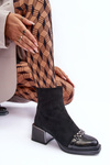 Suede Boots On Massive Block SBarski MR870-70 Black