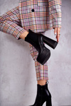 Women's Leather Boots On A Massive Heel Black Jones