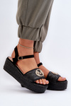 Women's Wedge Sandals with Black Braided Esalena