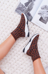 Women's Sports Shoes High Sock Brown Press