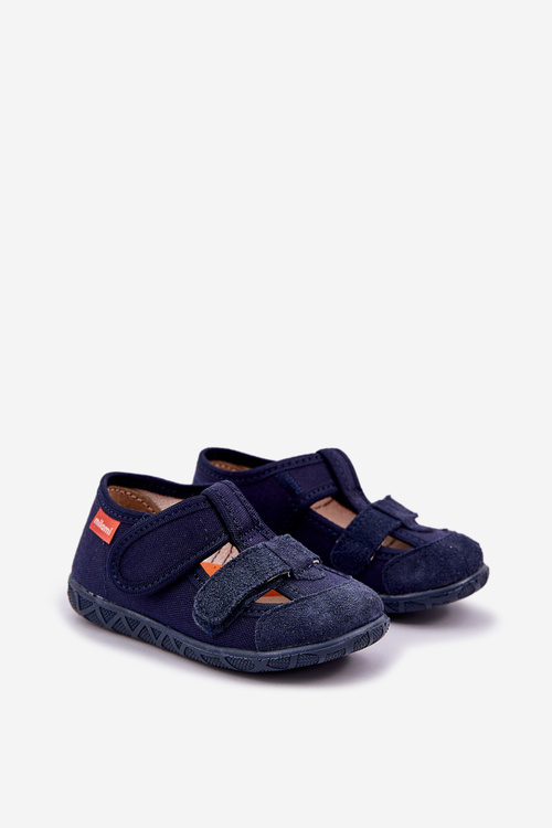 Children's Slippers Milami With Velcro Dark Blue Reathiana