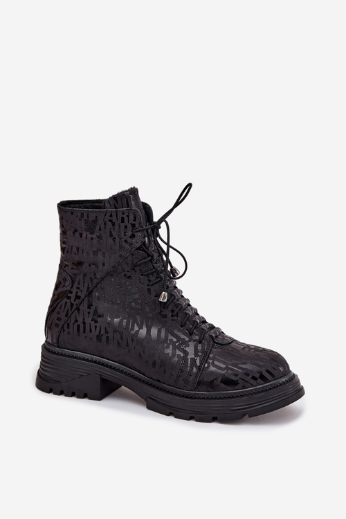 Leather Women's Work Boots Insulated with Zipper Artiker 57C2257 Black