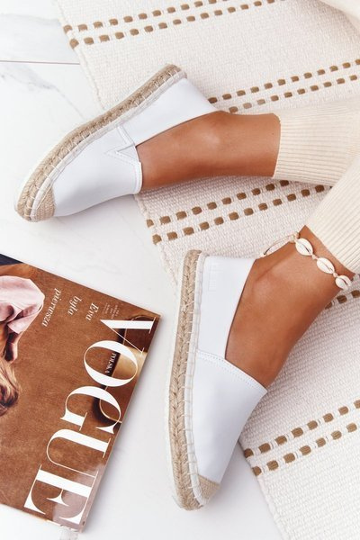 Espadryle Skórzane Pleciona Podeszwa Big Star Białe HH274506
