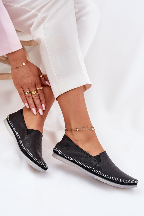 Leather Ballet Flats Maciejka T3512-71 Black