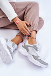 Sportowe Buty Damskie Lekkie Biało-Szare Big Star LL274375 