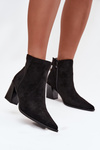 Women's heeled ankle boots with laces black Halisse