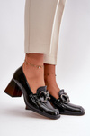 Leather Pumps With Decoration Black Laura Messi 2845