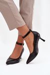 High heels pumps with strap black Perrine