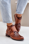 Women's Leather Boots On Heel Maciejka Brown 04492-98