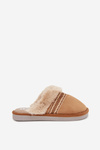 Women's slippers with fur and embroidery Camel Devianne