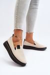 Women's Leather Espadrilles on Platform Beige Tigera