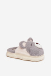 Furry slippers with bear motif gray Galine