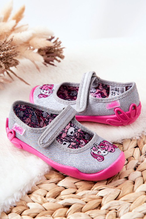 Flip-flops Ballerinas Befado Unicorns 114X464 Grey and pink