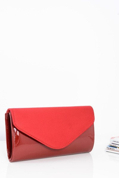 Women's Red Suede Clutch Bag Chain
