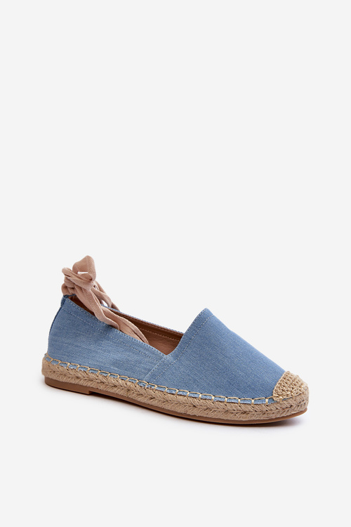 Tied Eco Leather Espadrilles in Gold Ismanne