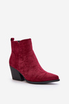 Insulated Cowboy Boots Eco Suede With Zipper Burgundy Virtris