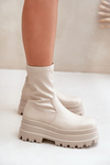 Boots On Massive Platform Light Beige Florinara