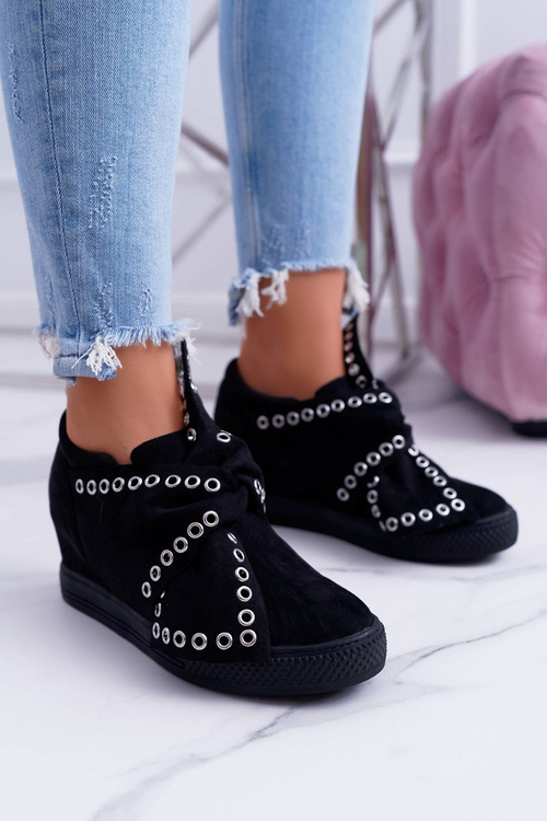 Sneakersy damskie Koturny LU BOO Czarne Margo