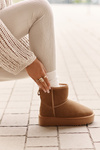 Women's Suede Snow Boots On Platform Above Ankle Camel Rianaella