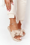 Rubber Slippers With A Bow Beige Andrea