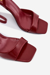 Women's high heel sandals eco leather burgundy Brisora