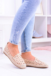 Lu Boo Women's Ballerinas Gold Espadrilles in Flowers Macarena
