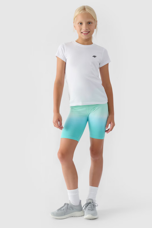 Dziewczęcy T-shirt Gładki Bawełniany Biały 4F 4FJWMM00TTSHF1658-10S