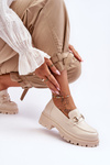 Women's Classic Moccasins On Platform Beige Miracle