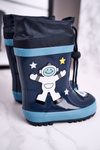 Children's Rubber Galoshes boots Navy Astronaut Mordeso