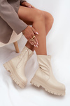Boots On Massive Platform Eco Leather Beige Kylira