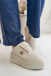 Damskie Buty Sportowe Sneakersy Masywna Podeszwa Beżowe Verissha