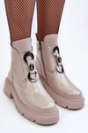 Women's Lacquered Boots with Light Ornament Gray SBarski MR870-53