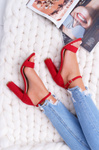 Women's Stiletto Sandals Suede Red Anastasie