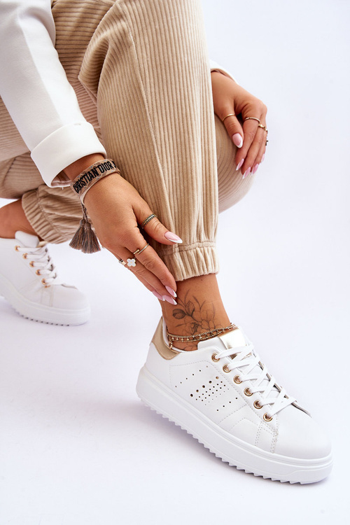 Women's Sport Shoes gold and White Be First!