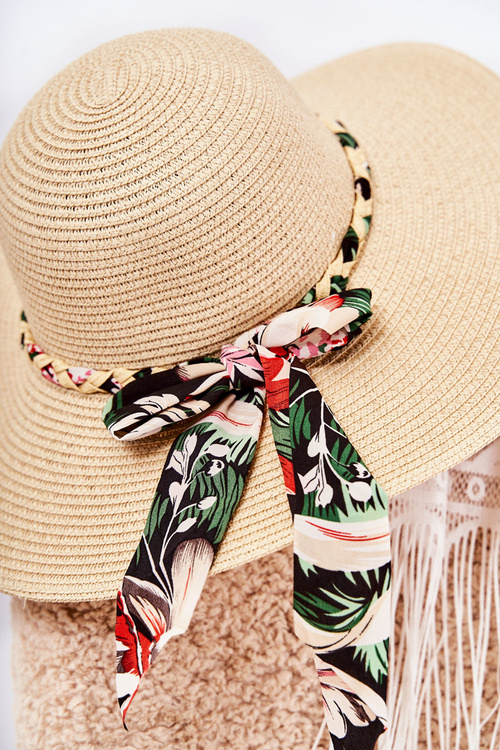 Kapelusz Damski Kokardka Czarna Beżowy Marsela