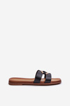 Flat Women's Flip-Flops Made of Eco Leather Sergio Leone SK077H Black
