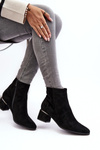 Women's Suede Boots on Heel Black Mebassa
